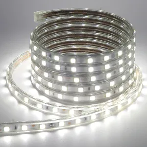Bande lumineuse <span class=keywords><strong>LED</strong></span> 5050, 220V 240v, étanche, 60LED/m, <span class=keywords><strong>ruban</strong></span> <span class=keywords><strong>LED</strong></span> flexible avec interrupteur, prise, décoration de la maison, blanc/blanc chaud - Product Image 4