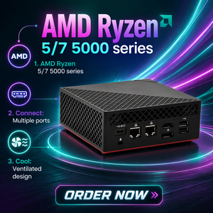 <span class=keywords><strong>Ryzen</strong></span> 7 5800U/5825U AI มินิพีซี 8 คอร์ 16 เธรด กราฟิก Vega 8 แรม 16GB GDDR5 DDR4 ระบบปฏิบัติการ Linux รับประกัน 3 ปี สำหรับใช้งานที่บ้าน/สำนักงาน - Product Image 1