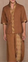 Ensemble de blouses de travail unisexes pour spa thaïlandais, salon de beauté, hôtel, pour femmes et hommes, en polyester, haut de massage, chemise, veste