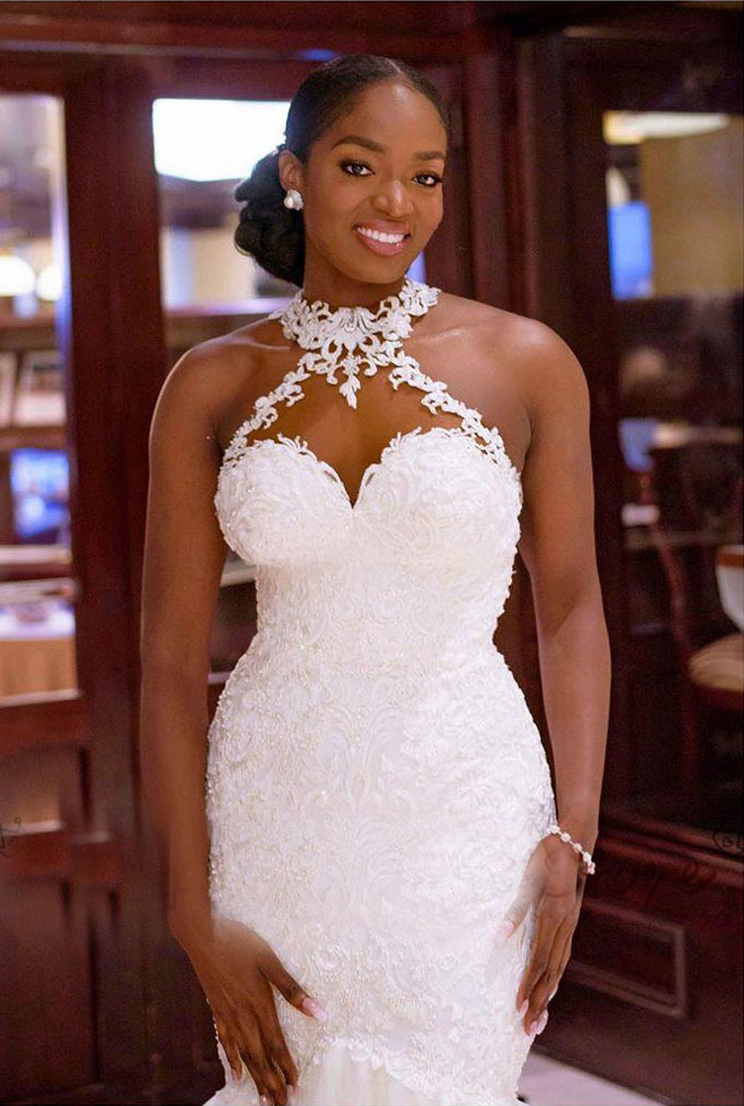 Halter Neck Lace Applique Plus Size Mermaid Black Girl Vintage Wedding Dresses Bride Arab Style Chapel Train Satin Bridal Gowns| Alibaba.com Halter Neck Lace Applique Plus Size Mermaid Black Girl Vintage Wedding Dresses Bride Arab Style Chapel Train Satin Bridal Gowns| Alibaba.com