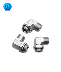 Raccord de tube hydraulique en acier au carbone à haute pression réglable 90 °   Coudière avec raccord mâle BSP 60 °   Joint torique SEAT/BSP zingué - Product Image 1