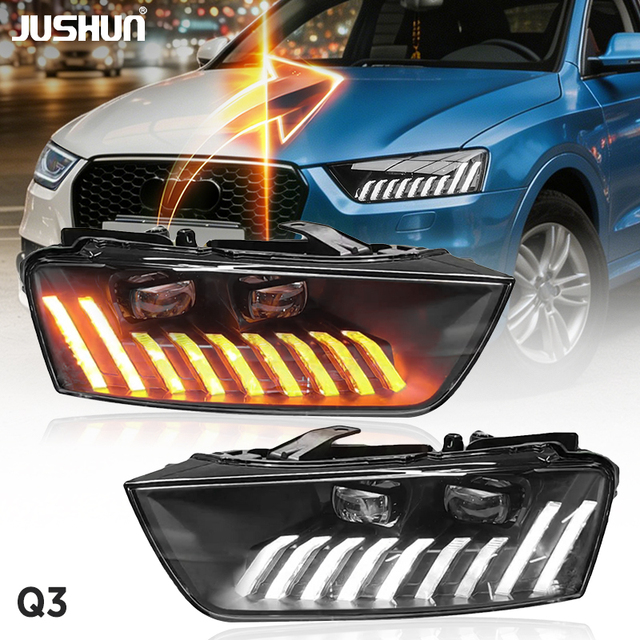 Upgrade Full Led Dynamic Sequential Headlight Headlamp Plug and Play Assembly for Audi Q3 Headlights 2013-2018