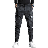 Pantalon cargo camouflage OEM ODM pour homme, coupe ample, streetwear, multi-poches, cordon de serrage, élastique, jogger fuselé, hip-hop, tactique, décontracté