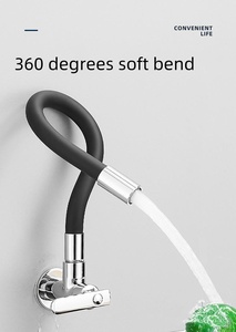 Brass Single-Handle Kitchen Taps Wall Mounted Single Cold Kitchen Faucet with <strong>Flexible</strong> <strong>Rubber</strong> <strong>Silicon</strong> Spout <strong>Hose</strong> - Product Image 3