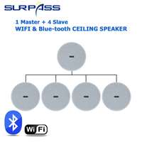 WE658 Haut-parleur de plafond coaxial WiFi 6 pouces, 5 pièces, amplificateur classe D 540W, multi-zones, AirPlay, DLNA, contrôle par application, enceinte de fond en ABS