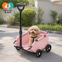Chariot pliable léger à poignée télescopique double usage pour animaux de compagnie et courses, idéal pour petits chiens, Teddy, bouledogue français, voyages en extérieur