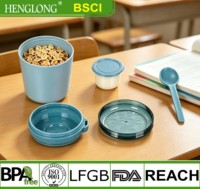 PP Plastic Afneembare Fruit- en Yoghurtbeker met Klein Bakje, Vaatwasser- en Vrieskastbestendig
