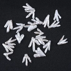 3A Baroque Irregular Chicken feet Shaped White Natural Freshwater Loose Pearl
