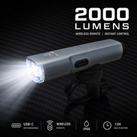 Lampe frontale personnalisée pour vélo 2000LM, autonomie 13H, rechargeable Type-C, 5 modes, étanche, LED, pour camping, pêche, course à pied