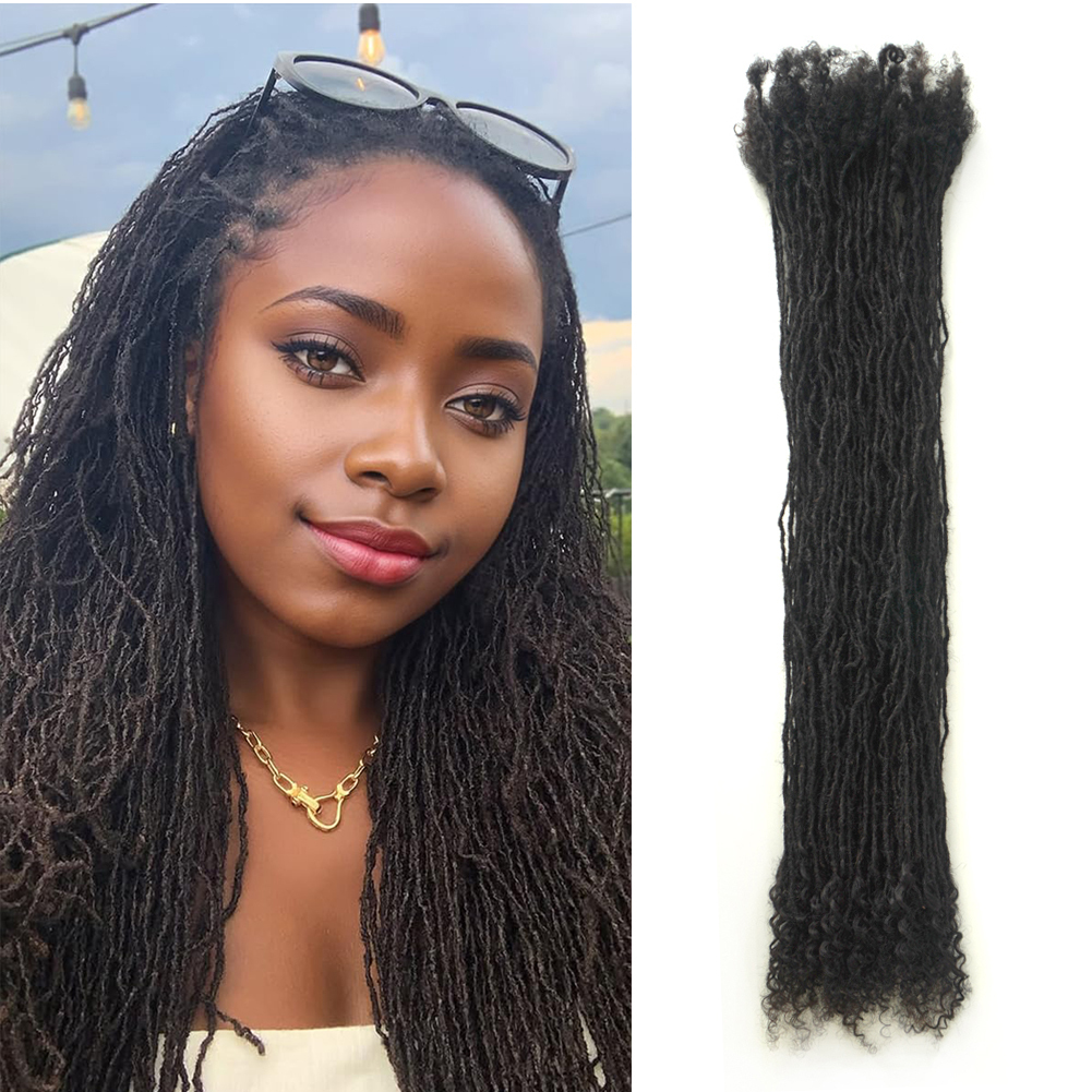 Curly Ends Boho Locs Handmade 100% Human Hair Micro Loc Extensions Sisterlocks Style Dreadlock Extensions Detail Section 1