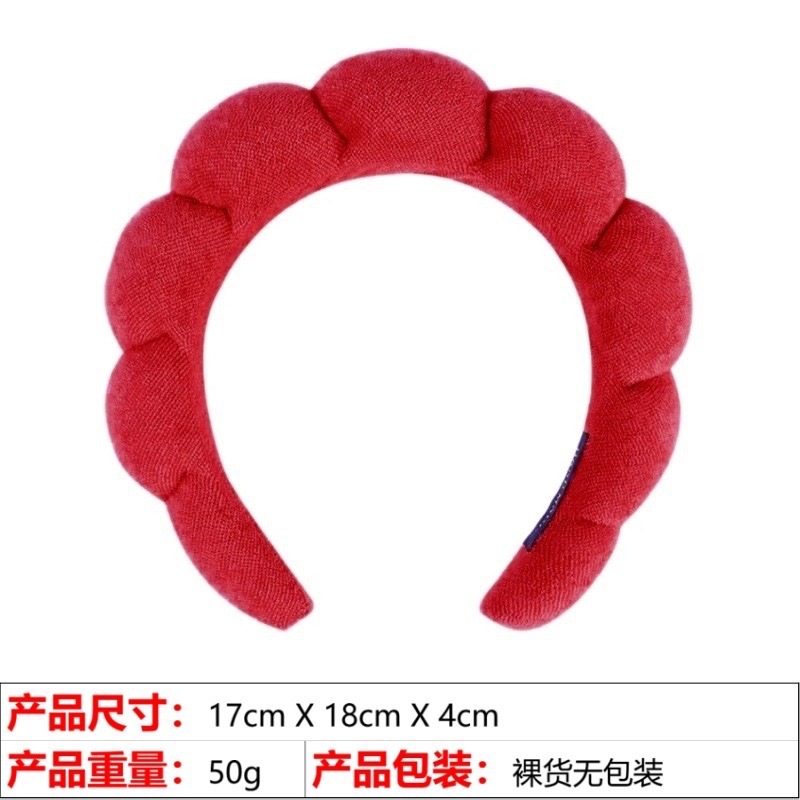 Towel sponge hairband-burgundy-17173549g