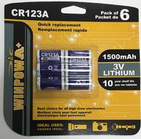 Livraison rapide haute sortie lithium 3v CR123A batterie pour Infaillible lampes de poche