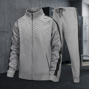 Ensemble de survêtement polaire d'hiver unisexe en gros, personnalisable avec logo, pour entraînement sportif et jogging, deux pièces - Product Image 4