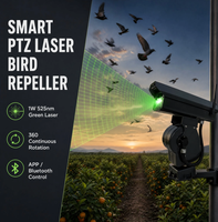 Répulsif d'Oiseaux Intelligent PTZ à Laser 1W Vert, Rotation Continue à 360°, Contrôle via APP Bluetooth pour Ferme, Verger, Vignoble, Agriculture
