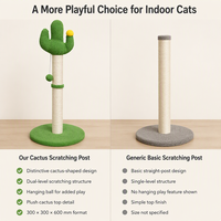 Griffoir pour chat en sisal écologique à double section avec jouet pour chat à la catnip