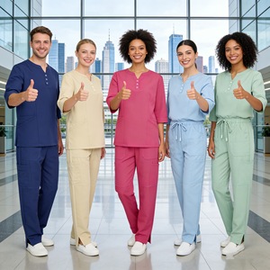 Conjunto de Uniformes Médicos Personalizados para Mujer, Manga 3/4, Secado Rápido, Multibolsillos, Poliéster Dobby, Uniforme de Enfermera 82031 - Product Image 2