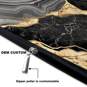 Fait sur mesure mignon noir cosmétique organisateur toile imperméable drôle femmes fermeture éclair voyage toilette lavage pochette marbre maquillage sacs - Product Image 3