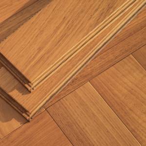 Plancher en <span class=keywords><strong>bois</strong></span> à chevrons en teck birman massif 440x88mm planches ensoleillées naturelles pour la maison et l'hôtel - Product Image 1