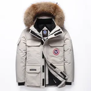 Vente en gros de manteau en duvet d'oie Parker de style hivernal Manteau d'hiver extérieur épais pour les amoureux Veste en duvet Kepai personnalisée Produits