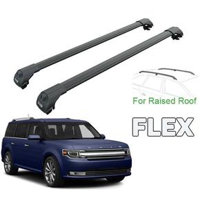 Juego de barras transversales para portaequipajes de techo para Ford Flex 2009-2022, de aluminio negro, para transporte de carga, ajuste personalizado - Product Image 1