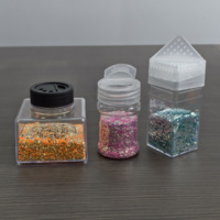 Botella de Plástico PET Vacía de 2oz/4.5oz para Brillo, Envase con Tapa Abatible Doble para Brillo y Diamantes de Imitación