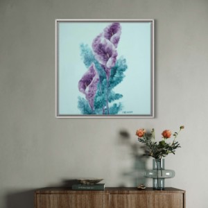 <span class=keywords><strong>Reproduction</strong></span> 2025 de l'œuvre originale du maître Qi Yu : *Brahma Flower - Guanyin Lotus*, Peinture à l'huile pour la décoration intérieure. - Product Image 3