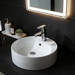 Lavabo de salle de bain en céramique rond de <span class=keywords><strong>petite</strong></span> taille, fait main, qualité commerciale supérieure, pour comptoir - Product Image 1