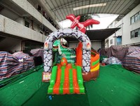 Château gonflable commercial dinosaure avec toboggan, combo château sauteur jungle pour location de fêtes d'enfants