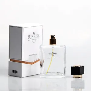 Wholesale clear 100ml empty pump spray perfume bottle with box