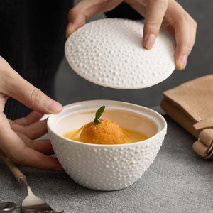 Pot à soupe en céramique Sesame Point, compatible micro-ondes, pour les fêtes, style moderne et simple, finition mate japonaise, petite taille, usage domestique - Product Image 1