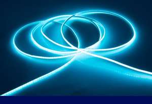 Tira de Luces <span class=keywords><strong>LED</strong></span> <span class=keywords><strong>COB</strong></span> Flexible Azul Hielo de 4mm, Iluminación de Arrecife, USB, Cortable, Silicona, Regulable, Kit DIY, IP33, 480LED/m - Product Image 6