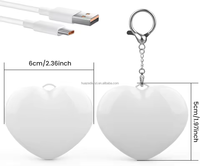 Porte-clés LED tactile en forme de cœur, rechargeable USB-C, 3 couleurs, mini lampe pour sac, cadeau étudiant, décoration - Vente chaude