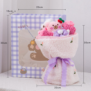 Vente chaude Valentine Cadeau Doux En Peluche Valentine Rose Fleur Sucette Bouquet <span class=keywords><strong>Poupée</strong></span> Pour Enfants Créatifs En Peluche Mignon <span class=keywords><strong>Poupée</strong></span> Bouquet - Product Image 2