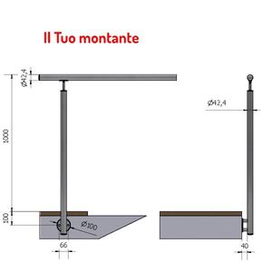 P110106-0สเตนเลสสตีลแบบตั้งตรงราวจับ42.4ราวบันได304ซาติน1.00 - Product Image 1