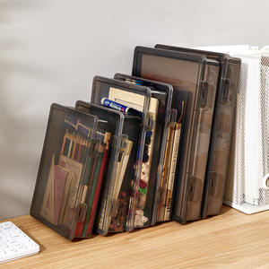 ที่เก็บเอกสาร A4 แบบตั้งโต๊ะ ทรงสี่เหลี่ยมผืนผ้า พร้อมฝาปิด สำหรับจัดเก็บเอกสารที่บ้านและสำนักงาน ดีไซน์ป้องกันฝุ่น - Product Image 1