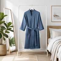 Peignoir personnalisé en pur coton, fin, pour le printemps et l'été, long, en tissu gaufré, pour salon de beauté et hôtel