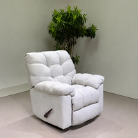 Fauteuil inclinable électrique en velours avec structure en fer et assise rembourrée pour salon, hôtel, appartement - Vente en gros
