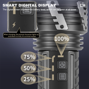 Asafee 8000LM xhp360 <span class=keywords><strong>zoom</strong></span> đèn pin hợp kim nhôm hiển thị điện 7 chế độ Loại-C Sạc đèn pin ánh sáng - Product Image 3