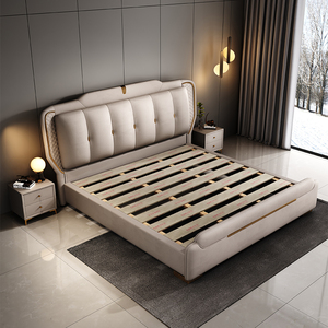 <span class=keywords><strong>Lit</strong></span> queen ou king size avec tête <span class=keywords><strong>de</strong></span> <span class=keywords><strong>lit</strong></span> rembourrée et éclairage <span class=keywords><strong>de</strong></span> luxe italien, avec espace <span class=keywords><strong>de</strong></span> rangement - Product Image 2