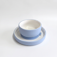 Nouvel ensemble d'assiettes et bols en céramique et silicone pour bébés, antidérapants avec couvercle à ventouse, design enfant, compatibles lave-vaisselle