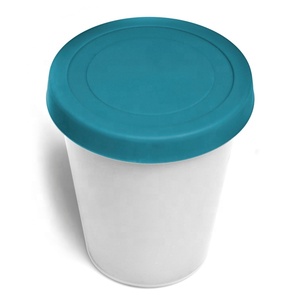 Wholesale plastic ice cream container for ice cream reusable 1 liter ice cream container tub with silicone lid