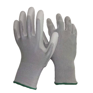 Tressage de fil de cuivre au bout des doigts Gants en PU <span class=keywords><strong>à</strong></span> écran tactile Gants enduits <span class=keywords><strong>à</strong></span> usage quotidien en polyester trempé gris PU - Product Image 1