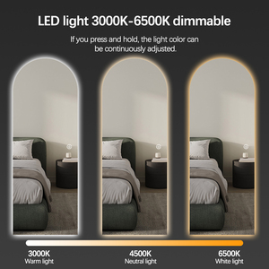 Modern Salon Edge Frameless Full Body <strong>Mirror</strong> Living Room <strong>LED</strong> Dressing <strong>Mirror</strong> Bedroom <strong>Wall</strong> Hanging Arch Full Length <strong>Mirror</strong> - Product Image 4