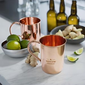 PARIJAT Artisanat Moderne Cuivre Moscou Mules Tasses 16 oz Capacité Lot de 4 Micro-ondes & Thermique Coffre-fort avec Logo - Product Image 4