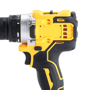 Perceuse à percussion professionnelle 10 mm sans clé, jaune, lithium rechargeable, <span class=keywords><strong>double</strong></span> vitesse, sans balais, personnalisable OEM - Product Image 5