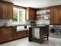 Vermonhouzz - Armoire de cuisine moderne avec grand espace de rangement, taille personnalisable, armoire de cuisine bicolore, îlot de cuisine