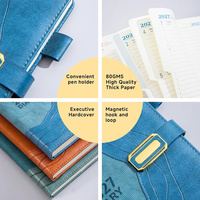 Carnet de notes personnalisé A5 avec couverture en cuir, organiseur à anneaux, pages intérieures et boucle magnétique