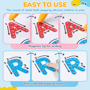 Joycat Magnetic Alphabet Tracing Board Doppelseitiges oberes Klein buchstaben Magnetic Drawing Board STEM Toy Letters Learning - Product Image 3