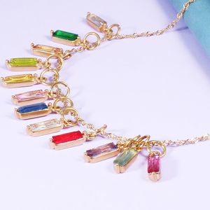 เสน่ห์ของบาแกตต์ |   จี้เพชรซิคอนสแตนเลสสตีลชุบทอง 18K PVD สำหรับทำเครื่องประดับเด็กแบบ unisex |   กันน้ำ - Product Image 3