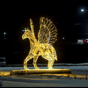 Carrosse de Noël lumineux avec motif animal 3D pour les décorations de vacances en extérieur et la décoration festive - Product Image 1